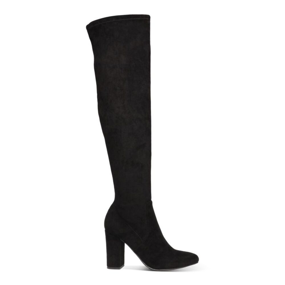 WILD PAIR Womens Black Arch Support Pointed Toe Block Heel Zip-Up Dress Boots 6 - Picture 2 of 4